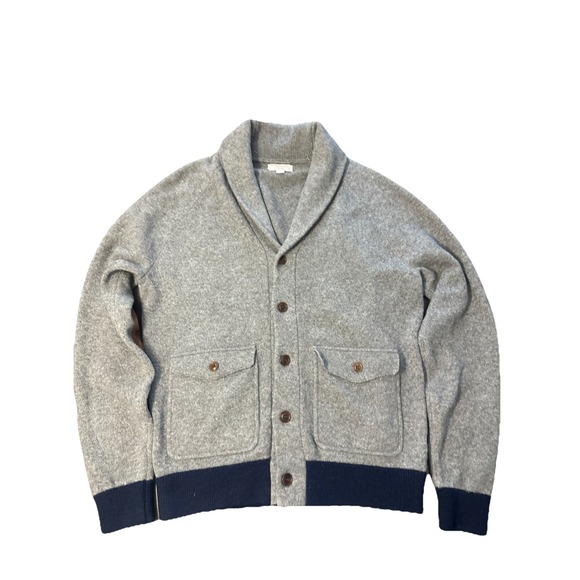 Wallace & Barnes Other - WALLACE & BARNES blue SHAWL cardigan sweater Size Medium Wool